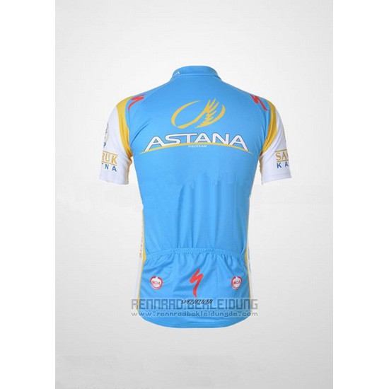 2012 Fahrradbekleidung Astana Hellblau Trikot Kurzarm und Tragerhose